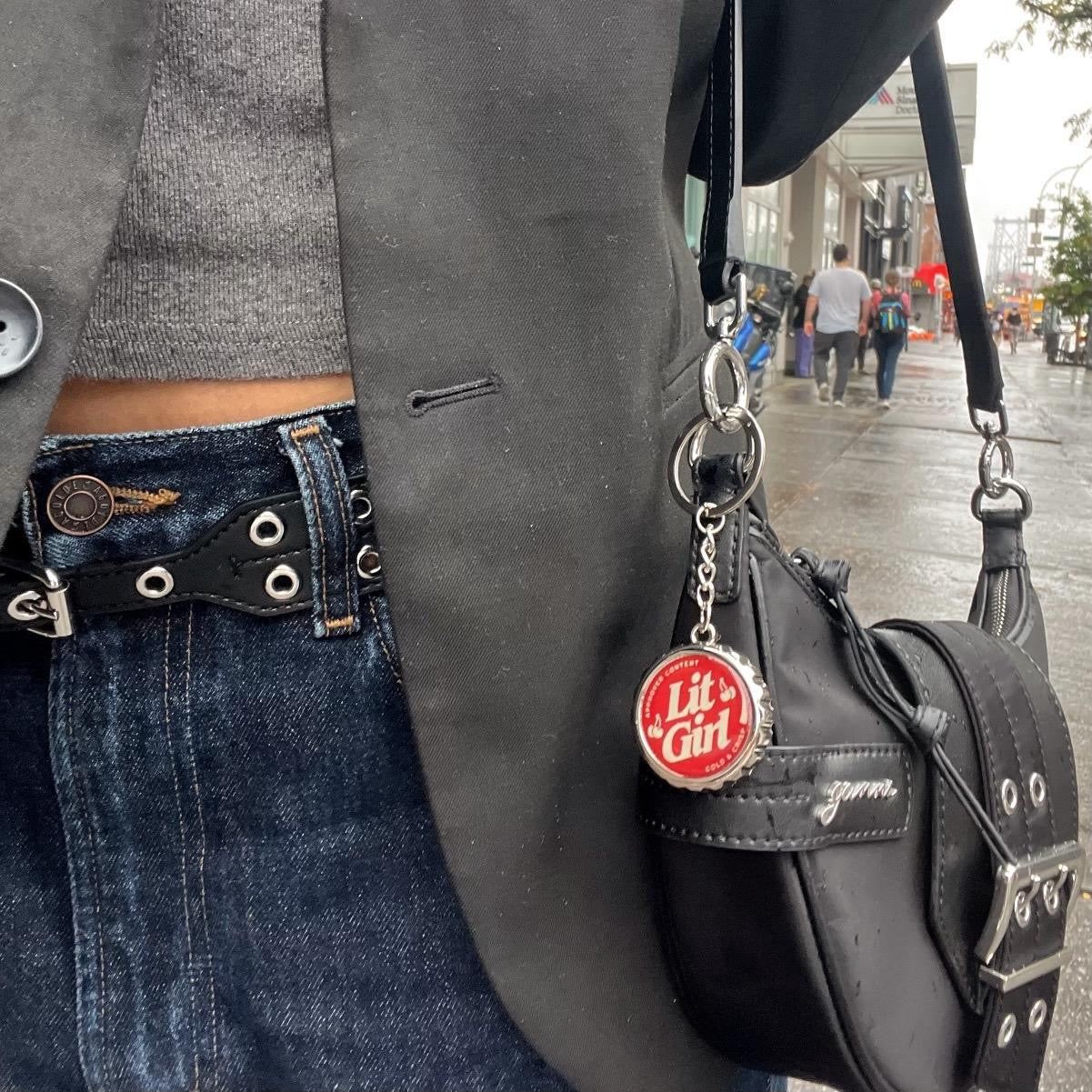 Lit Girl Bottle Cap Opener Keychain
