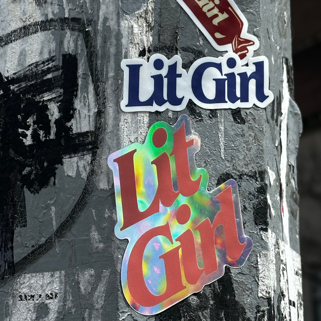 Lit Girl Holographic Sticker